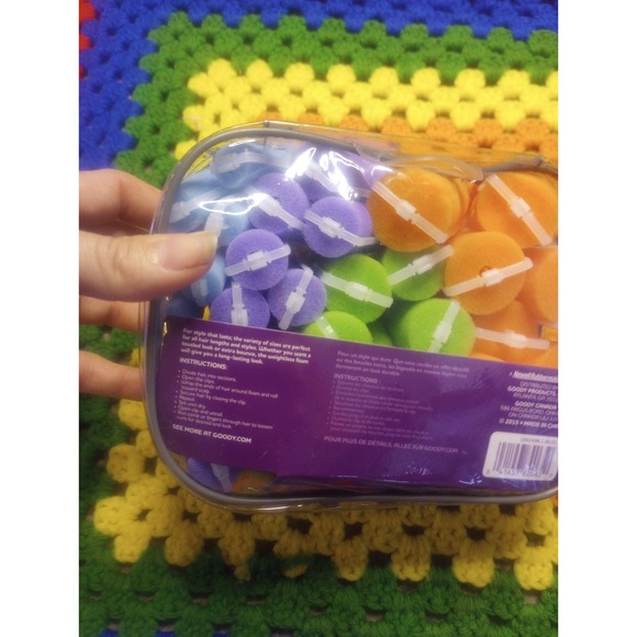 Goody Multicolor Foam Hair Curlers 36 CT Travel Bag New Sealed 2015 - Picture 3 of 4